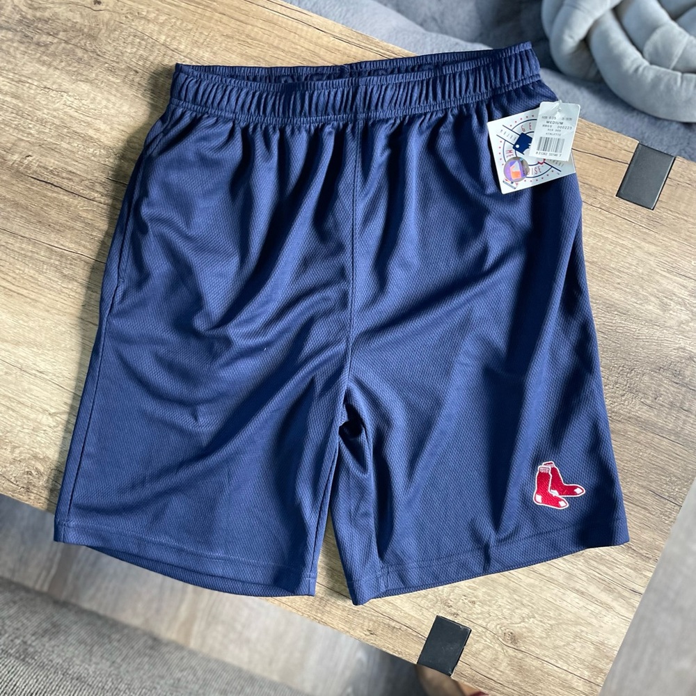 Genuine Merchandise Blue and Red Athletic Shorts with Elastic Waistband
